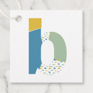 Modern Abstract Letter B Monogram Personalised Favour Tags