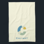 Modern Abstract Letter C Monogram Initial Tea Towel<br><div class="desc">Tea towel featuring an abstract modern monogram.</div>