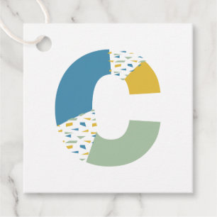Modern Abstract Letter C Monogram Personalised Favour Tags