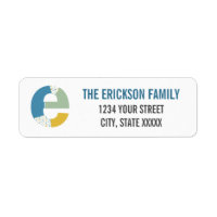 Modern Abstract Letter E Monogram Initial Address