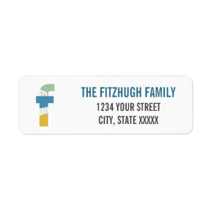 Modern Abstract Letter F Monogram Initial Address