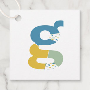 Modern Abstract Letter G Monogram Personalised Favour Tags