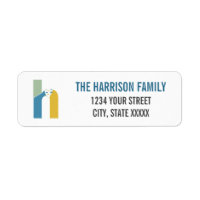 Modern Abstract Letter H Monogram Initial Address