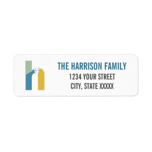 Modern Abstract Letter H Monogram Initial Address
