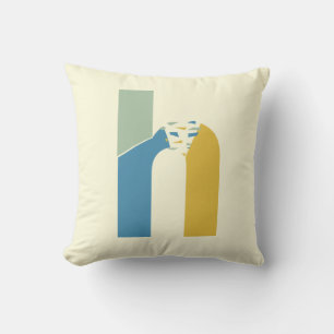 Modern Abstract Letter H Monogram Initial Cushion