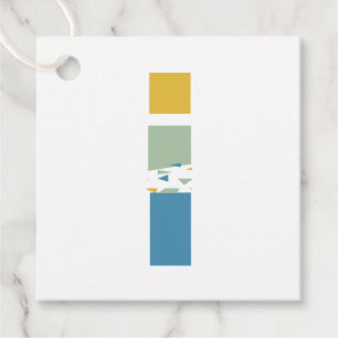 Modern Abstract Letter I Monogram Personalised Favour Tags