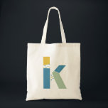 Modern Abstract Letter K Monogram Initial Tote Bag<br><div class="desc">Tote bag with an abstract letter monogram.</div>