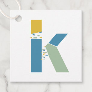 Modern Abstract Letter K Monogram Personalised Favour Tags