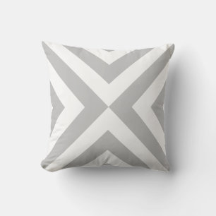 Modern Abstract Light Grey & White Throw Pillow