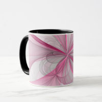 Modern Abstract Light Pink Grey Fractal Design
