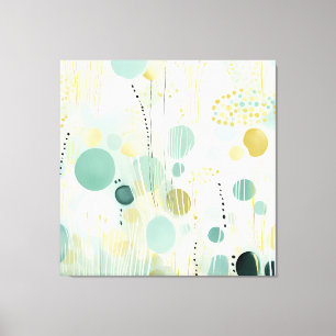 Modern abstract lime and mint green design canvas print
