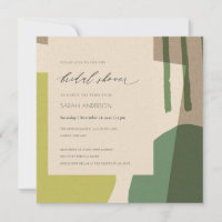 MODERN ABSTRACT LIME GREEN ARTISTIC BRIDAL SHOWER