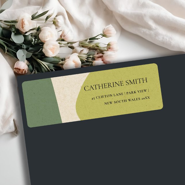 MODERN ABSTRACT LIME GREEN KRAFT ARTISTIC ADDRESS (Creator Uploaded)