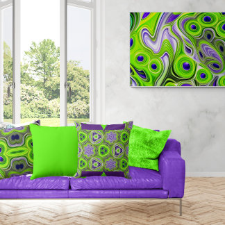 Modern Abstract Lime Green, White and Yellow  Photo Print