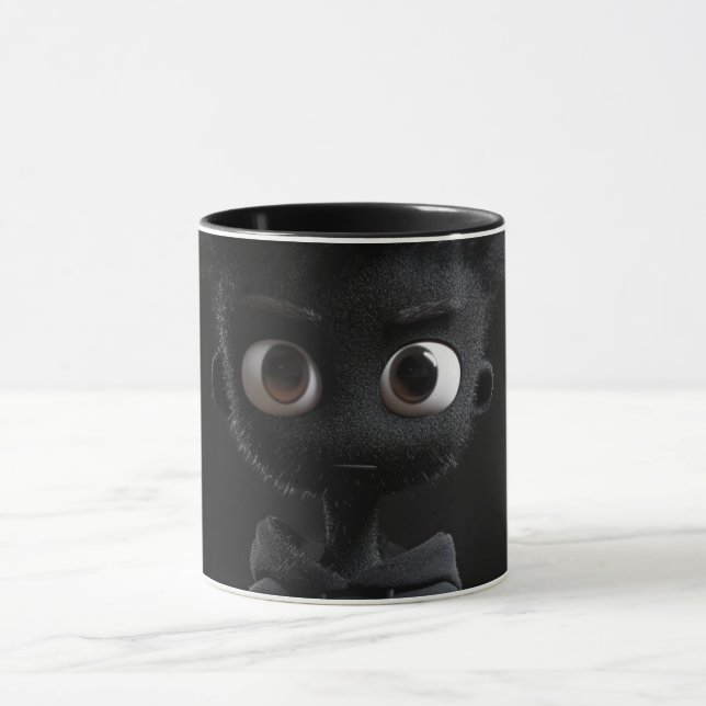 Modern Abstract Line Art Black Mug | Minimalist Co (Center)