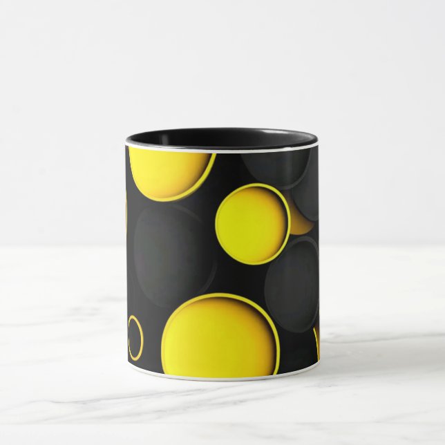 Modern Abstract Line Art Black Mug | Minimalist Co (Center)