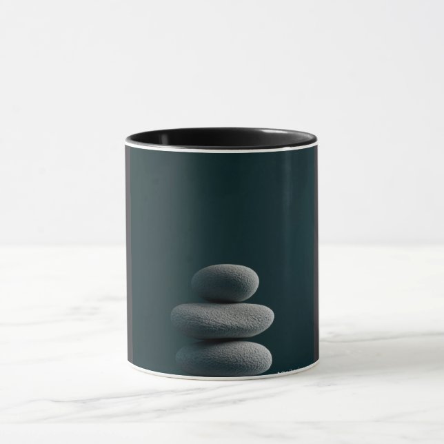 Modern Abstract Line Art Black Mug | Minimalist Co (Center)