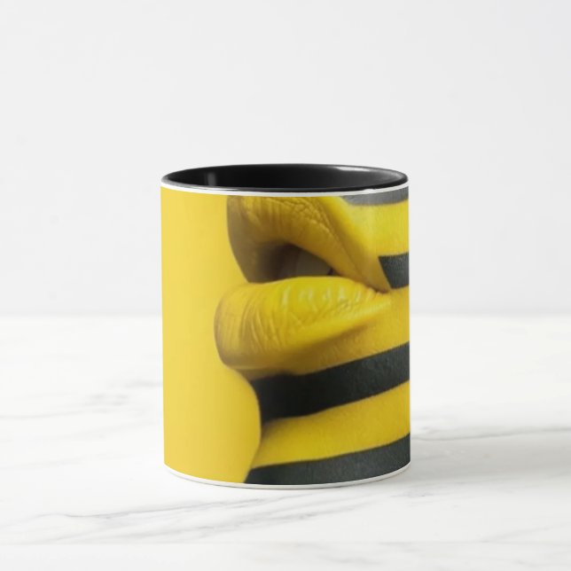 Modern Abstract Line Art Black Mug | Minimalist Co (Center)