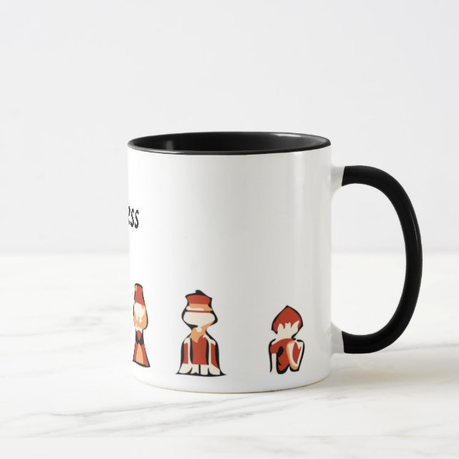 Modern Abstract Line Art Chess Club Mug (Right)