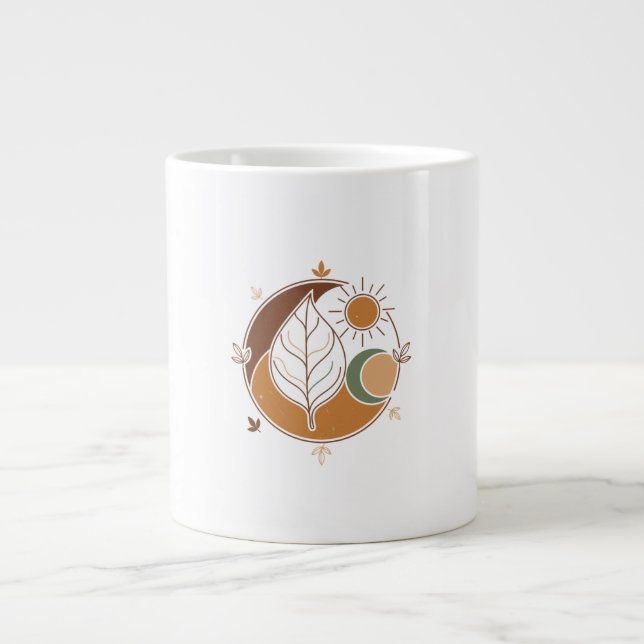 Modern Abstract Line Art Coffee Cup (Front)