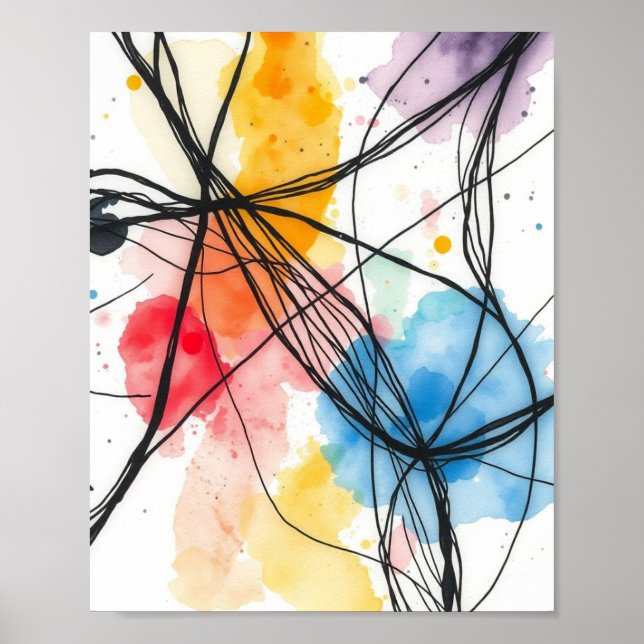 Modern Abstract Line Art Wall Prints Set of 3 (Front)