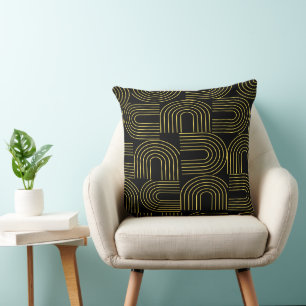 modern abstract line minimal geometric pattern cushion