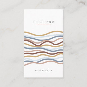 Modern Abstract Line Wave Pattern Design White Business Card