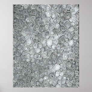 Modern Abstract Lineal black grey white Lines Poster