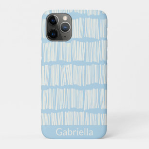 Modern Abstract Lines Pattern in Blue Personalised Case-Mate iPhone Case