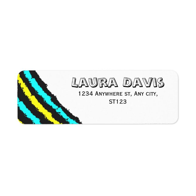 Modern Abstract Lines Personalized Address Label (Front)