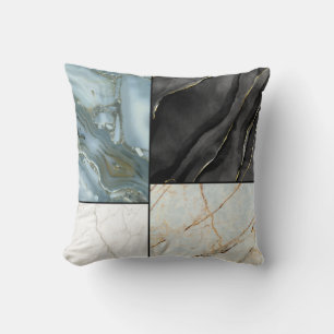 Modern Abstract Marble Agate Geometric Block Cushion