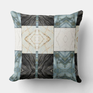 Modern Abstract Marble Agate Geometric Block Cushion