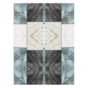 Modern Abstract Marble Agate Geometric Block Tablecloth