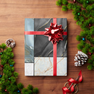 Modern Abstract Marble Agate Geometric Block Wrapping Paper