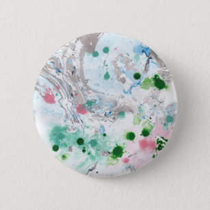 Modern Abstract Marble Look Pink Blue Green White 6 Cm Round Badge