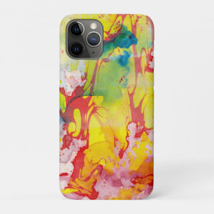 Modern Abstract Marble Look Pink Red Yellow Blue Case-Mate iPhone Case