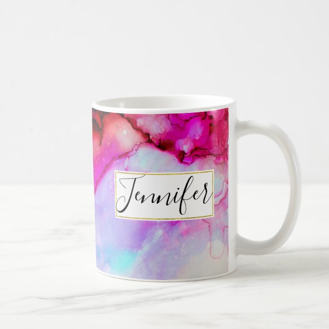Modern Abstract Marble Watercolor Design Coffee Mug (Right)