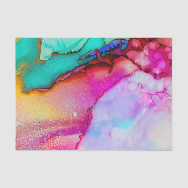 Modern Abstract Marble Watercolor Design Tissue Paper (Front)