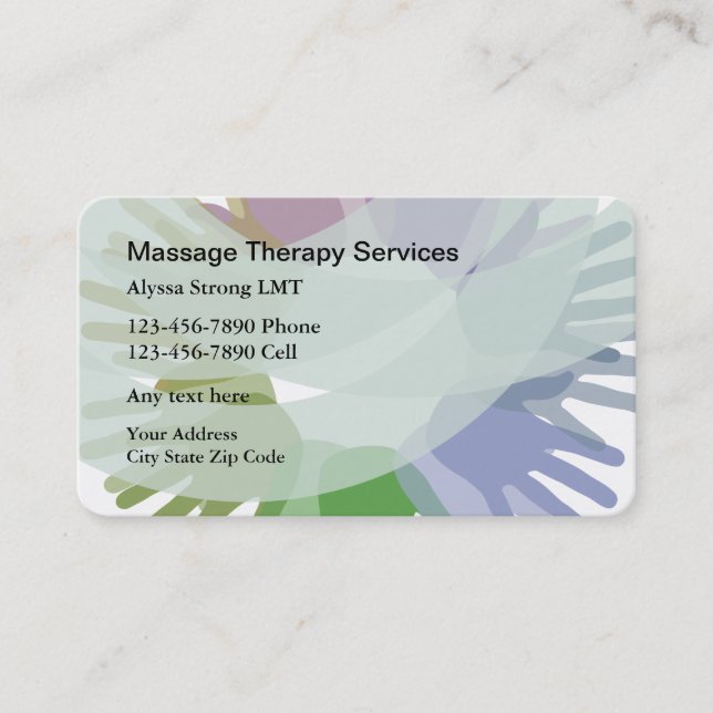 Modern Abstract Massage Business Cards (Front)