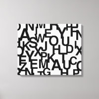 Modern, abstract, messy pattern with letters