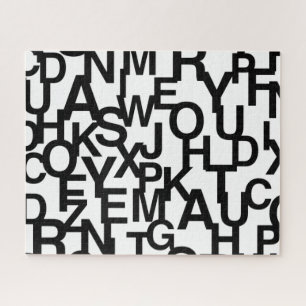 Modern, abstract, messy pattern with letters jigsaw puzzle