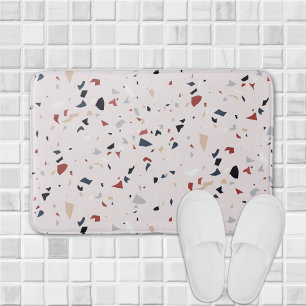 Modern Abstract Mid Century Terrazzo Pattern Bath Mat