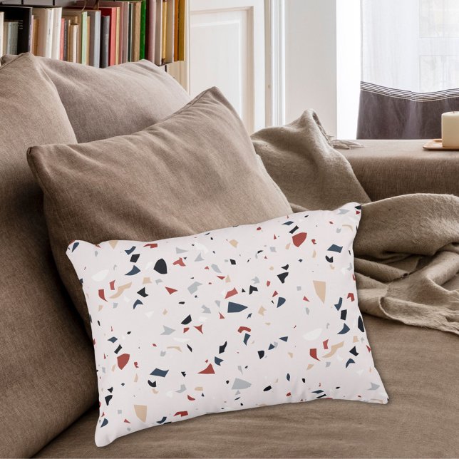 Modern Abstract Mid Century Terrazzo Pattern Decorative Cushion (In situ Living room)