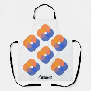 Modern Abstract Minimalist Circles Orange Blue Apron