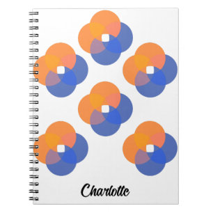 Modern Abstract Minimalist Circles Orange Blue Notebook