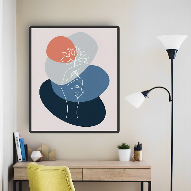 Modern Abstract minimalist Holding Flower Boho Art Poster (Creator Uploaded)