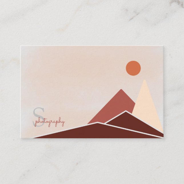 Modern Abstract Minimalist Mountains Professional  Business Card (Front)