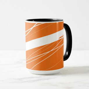 Modern Abstract Minimalist Orange-White Mug