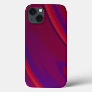 Modern Abstract Minimalist Red Purple Swirl iPhone 13 Case