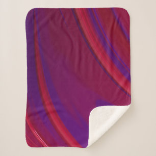 Modern Abstract Minimalist Red Purple Swirl Sherpa Blanket
